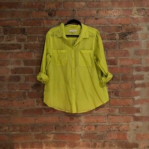 Neon green/yellow button up